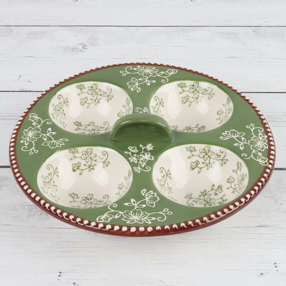 Temp-Tations Floral Lace Green Poached Egg Tray for 9" Round Multifunction Baker
